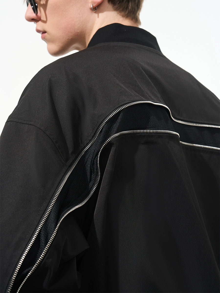 Harsh and Cruel Nylon Zipper Bomber Jacket