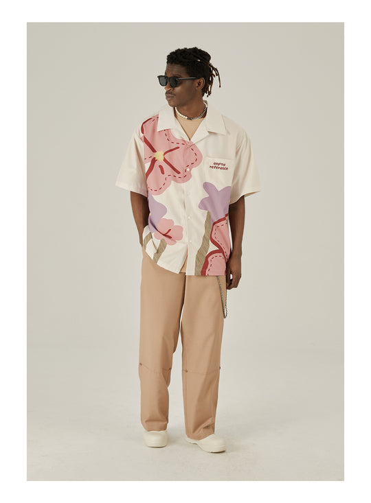 EMPTY REFERENCE Spring Flower Short Sleeve Shirt
