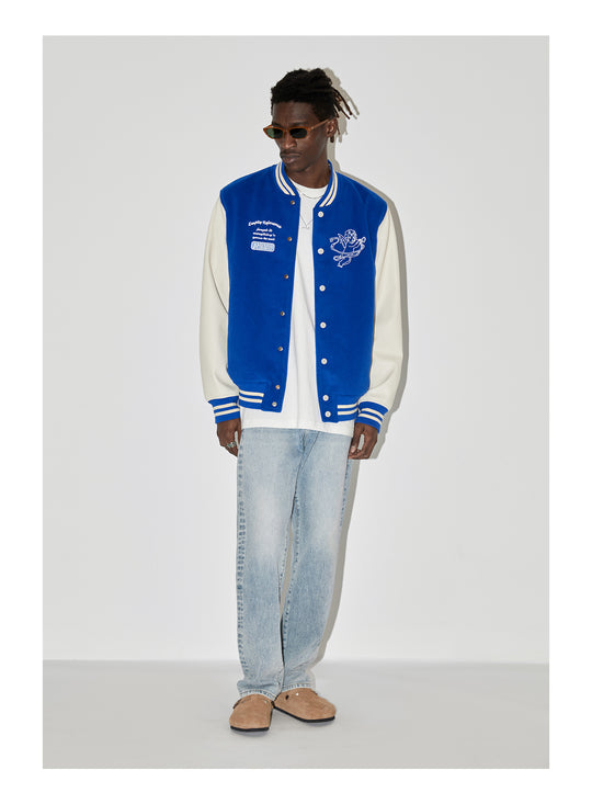 EMPTY REFERENCE Angel Logo Embroidered Baseball Jacket