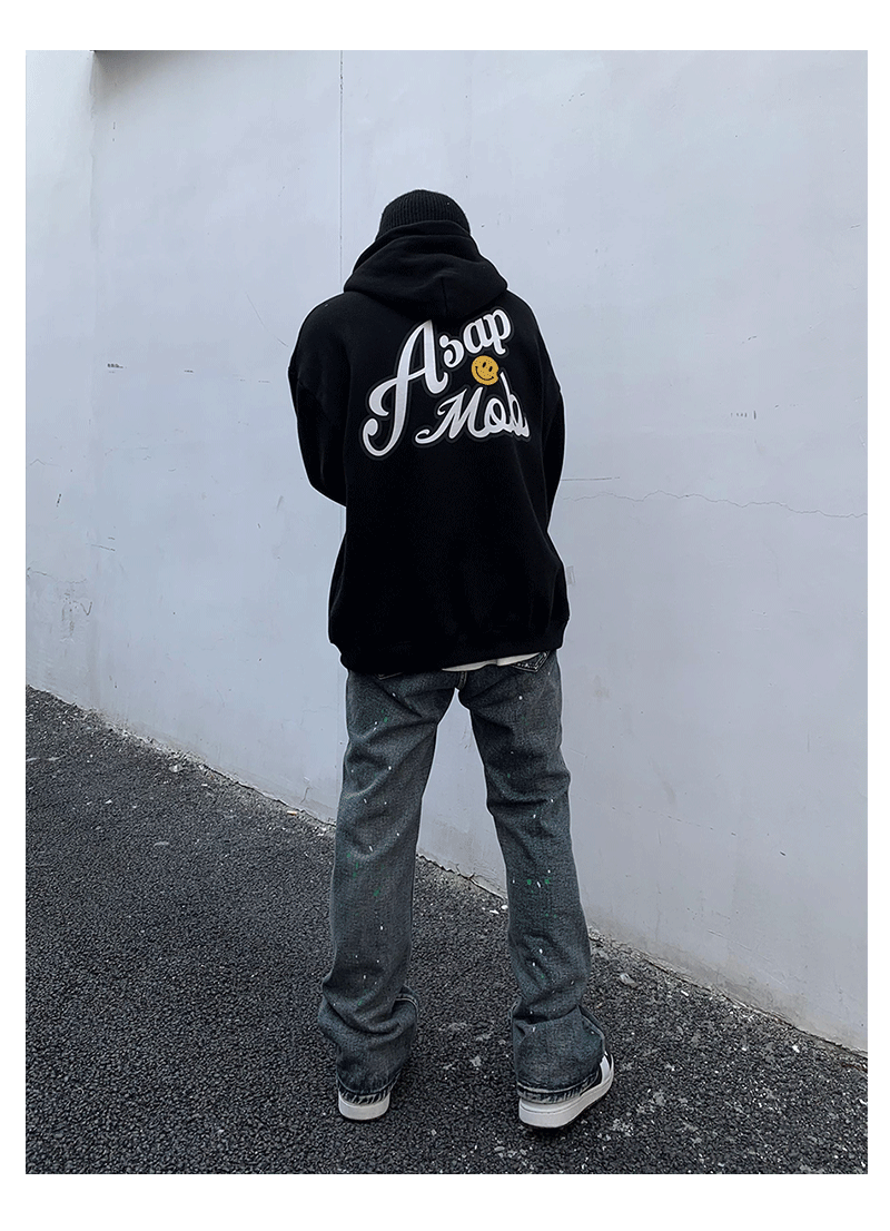 Letter Smile Printing Hoodie