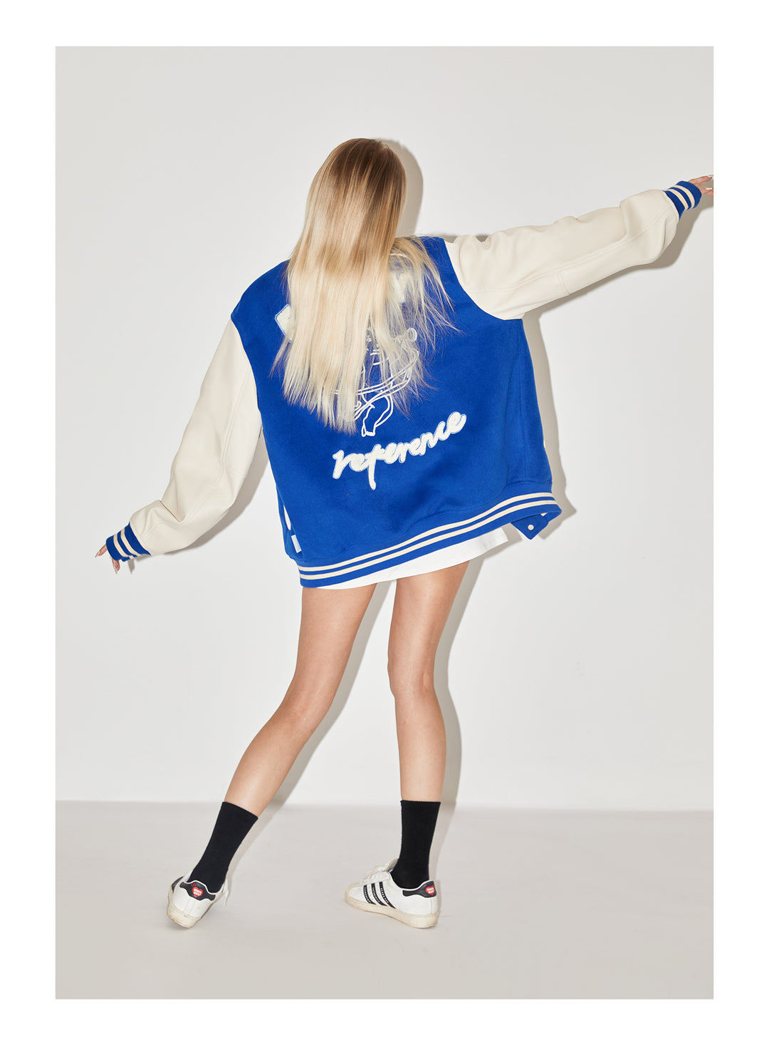 EMPTY REFERENCE Angel Logo Embroidered Baseball Jacket