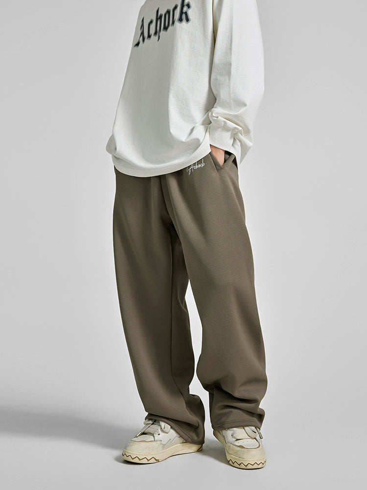 Achock Logo Embroidery Basic Sports Sweat Pants