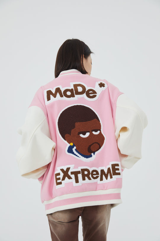 F3F Select Cartoon Flocking Embroidered Baseball Jacket