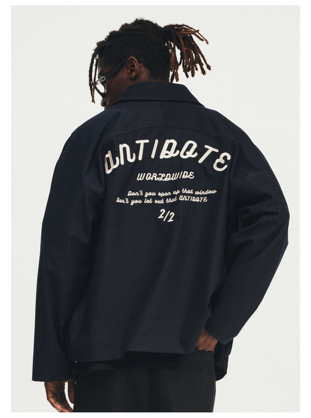 ANTIDOTE Letter Logo Embroidered Loose Jacket | Face 3 Face