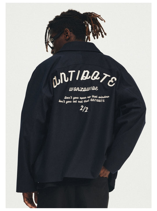 ANTIDOTE Letter Logo Embroidered Loose Jacket | Face 3 Face