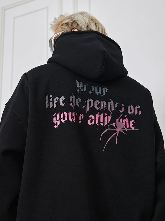 Achock Spider Print Hoodie