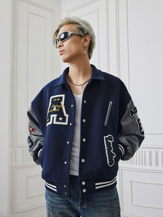 Baseball Jacket | Achock Heavy Embroidery Baseball Jacket | Face 3 Face
