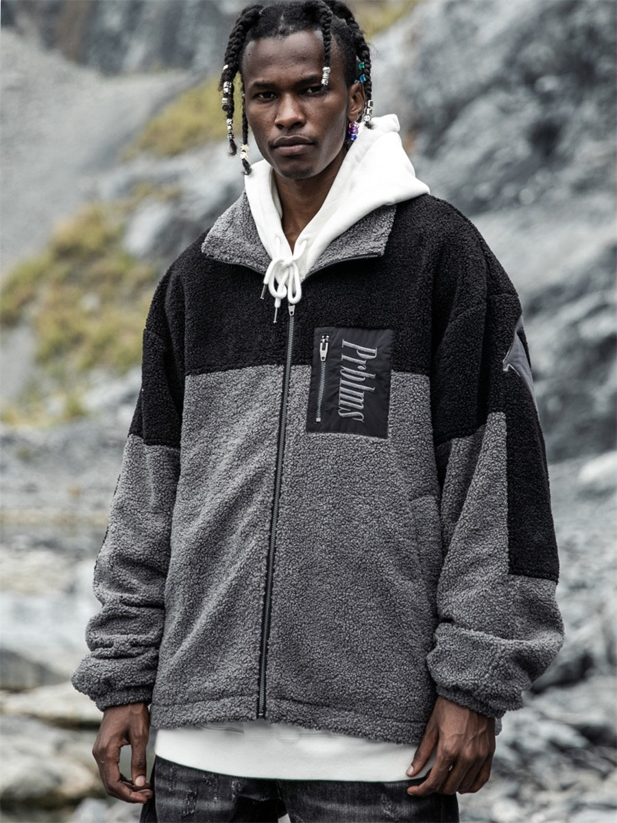 PRBLMS Big LOGO Sherpa Fleece Boa Jacket | Face 3 Face