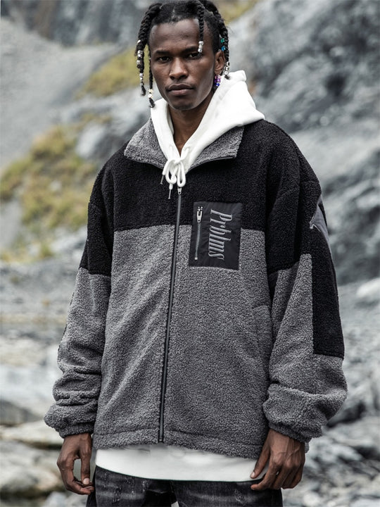 PRBLMS Big LOGO Sherpa Fleece Boa Jacket | Face 3 Face