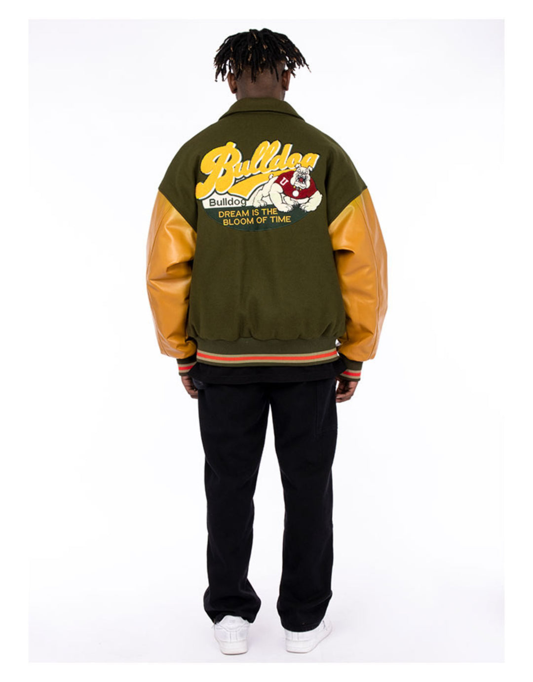 Bulldog Embroidered Varsity Jacket