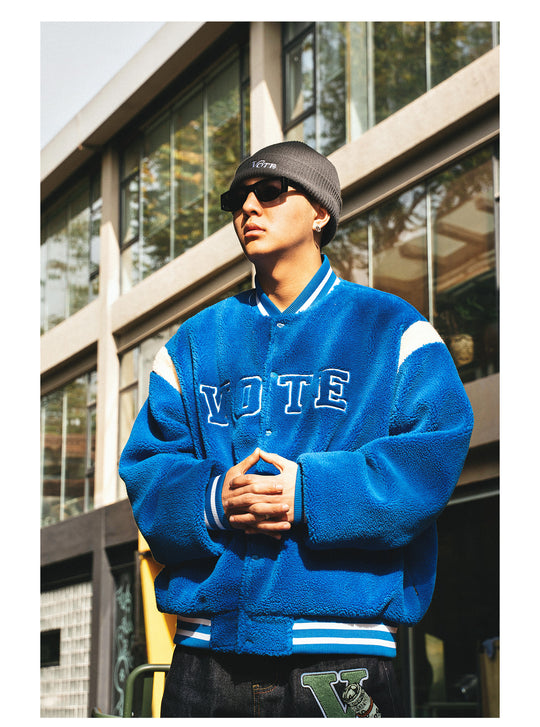 VOTE Logo Sherpa Baseball Jacket