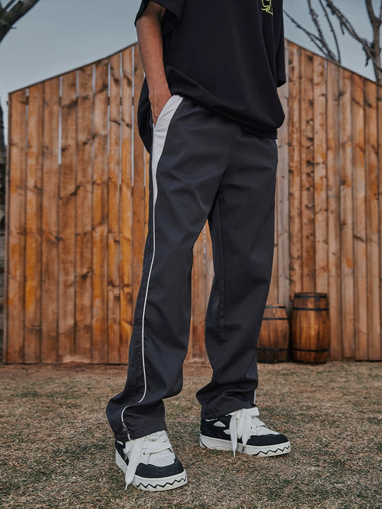 Best Achock Contrast Line Silky Straight Pants | Face 3 Face