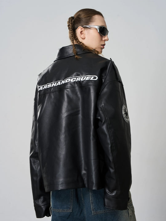 Harsh and Cruel Stitching Leather Motor Jacket