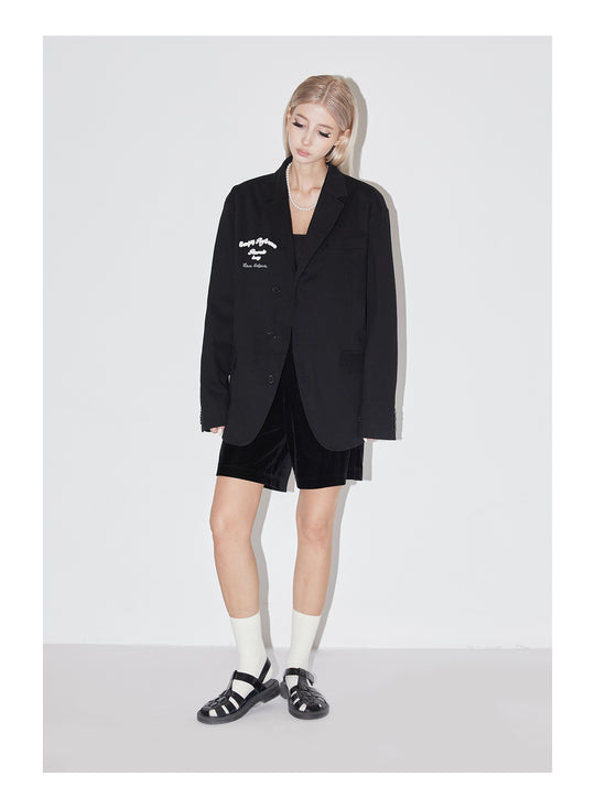 EMPTY REFERENCE Little Angel Logo Embroidered Suit Jacket