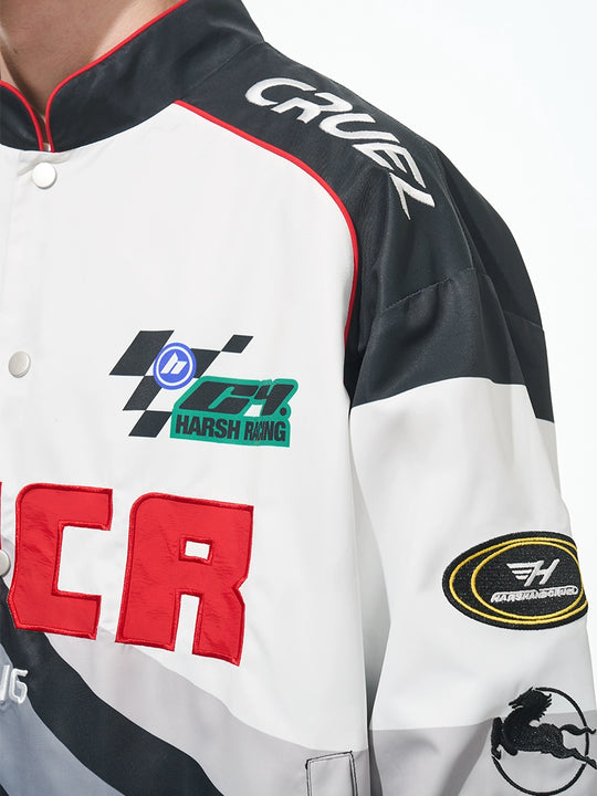 Harsh and Cruel Retro Embroidered Racing Jacket