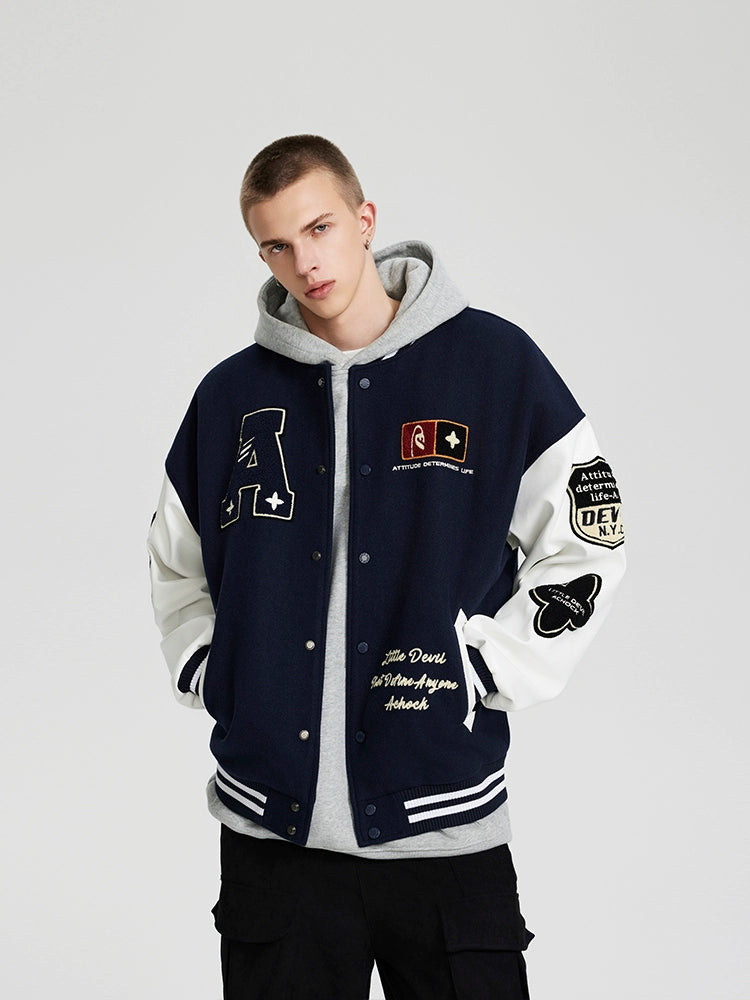 Baseball Jacket | Achock Flocked Baseball Jacket | Face 3 Face