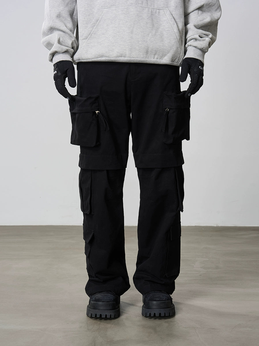 Harsh and Cruel 3D Multi Pocket Straight Trousers