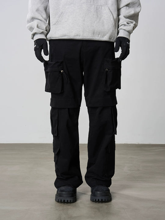 Harsh and Cruel 3D Multi Pocket Straight Trousers