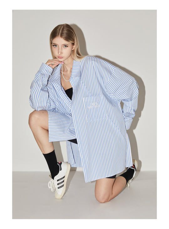 EMPTY REFERENCE Stripes Structured Long Sleeved Shirt