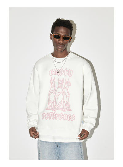 EMPTY REFERENCE Neon Doberman Dog Print Sweatshirts