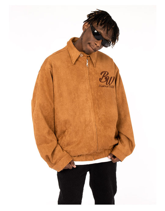 BW Embroidered Letter Varsity Jacket