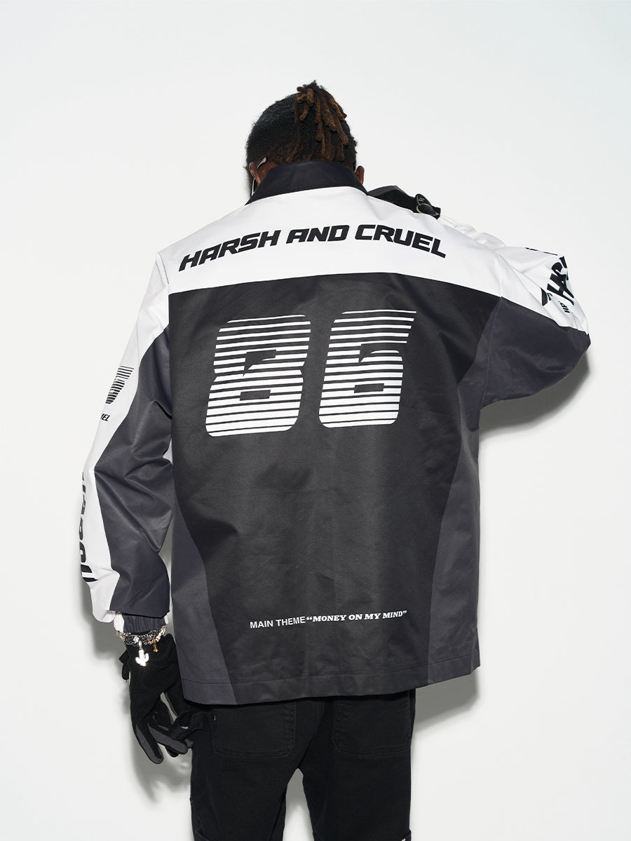 Harsh and Cruel Colorblock Logo Racing Coach Jacket