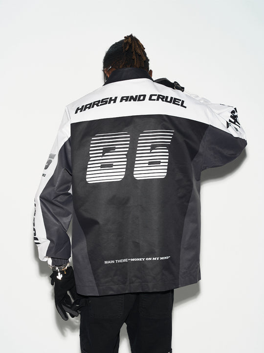 Harsh and Cruel Colorblock Logo Racing Coach Jacket