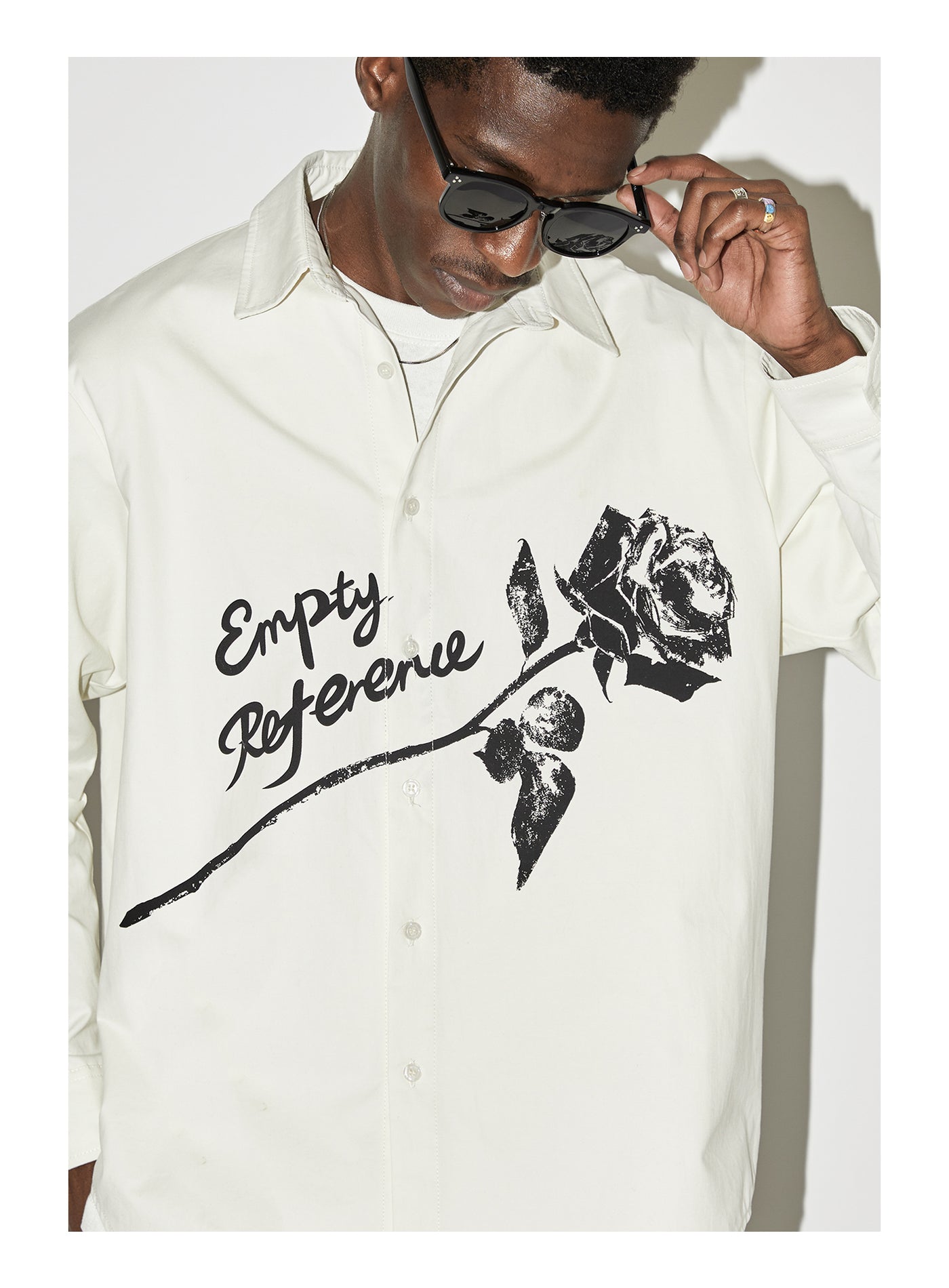 EMPTY REFERENCE Night Rose Print Long Sleeved Shirt