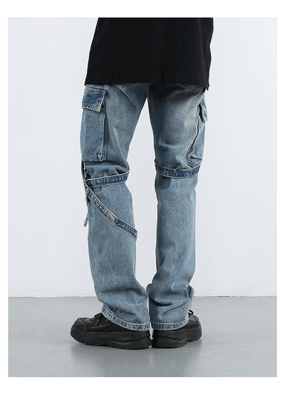 F3F Select Straps Washed Denim Jeans