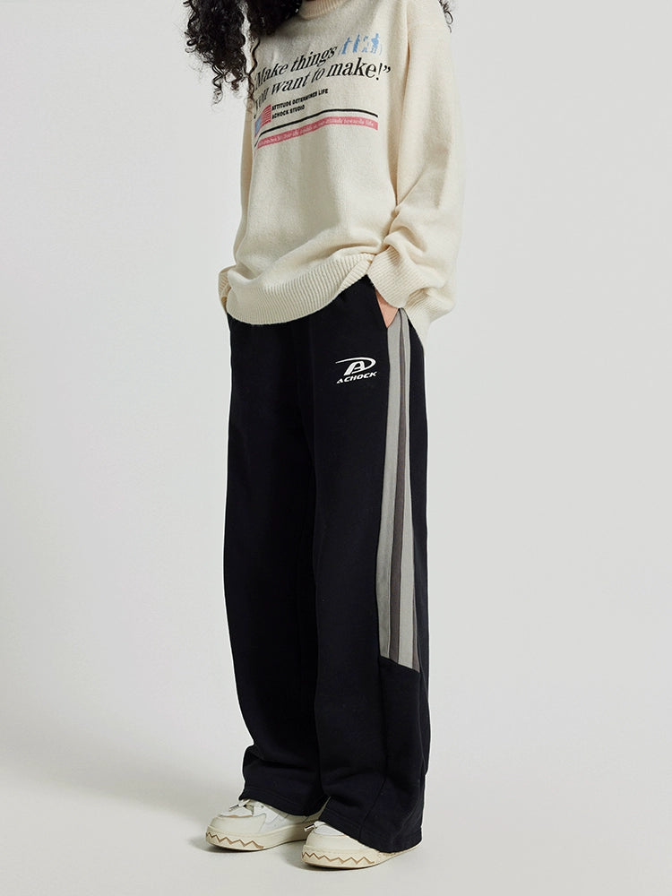 Achock Striped Patchwork Sweat Pants
