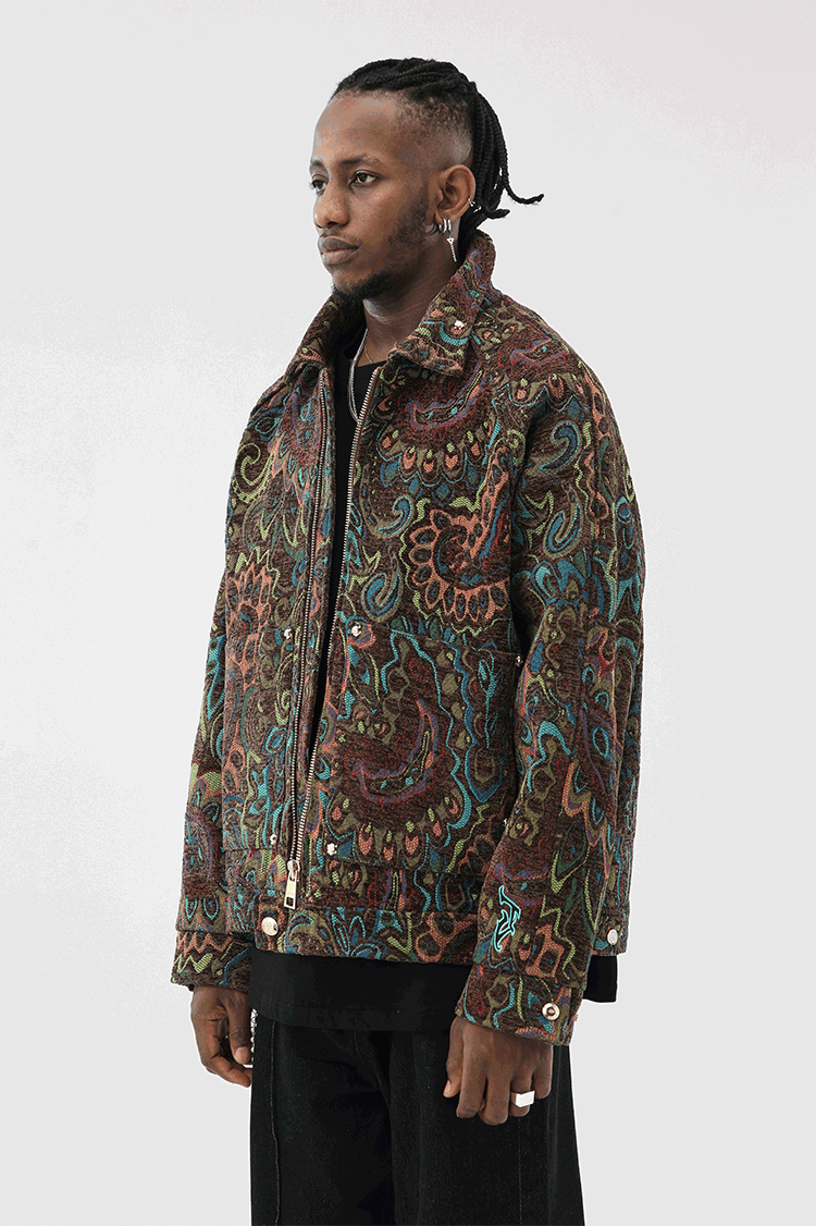 JHYQ Color Blocking Paisley Embroidered Jacket