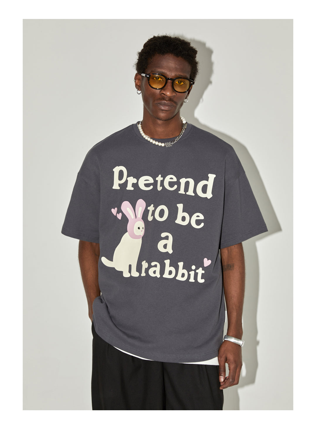 EMPTY REFERENCE Rabbit Kitten Print Tee