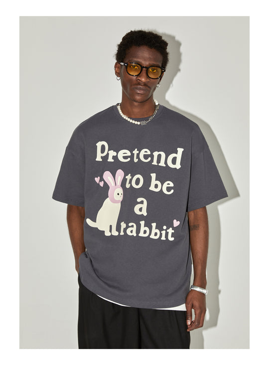 EMPTY REFERENCE Rabbit Kitten Print Tee