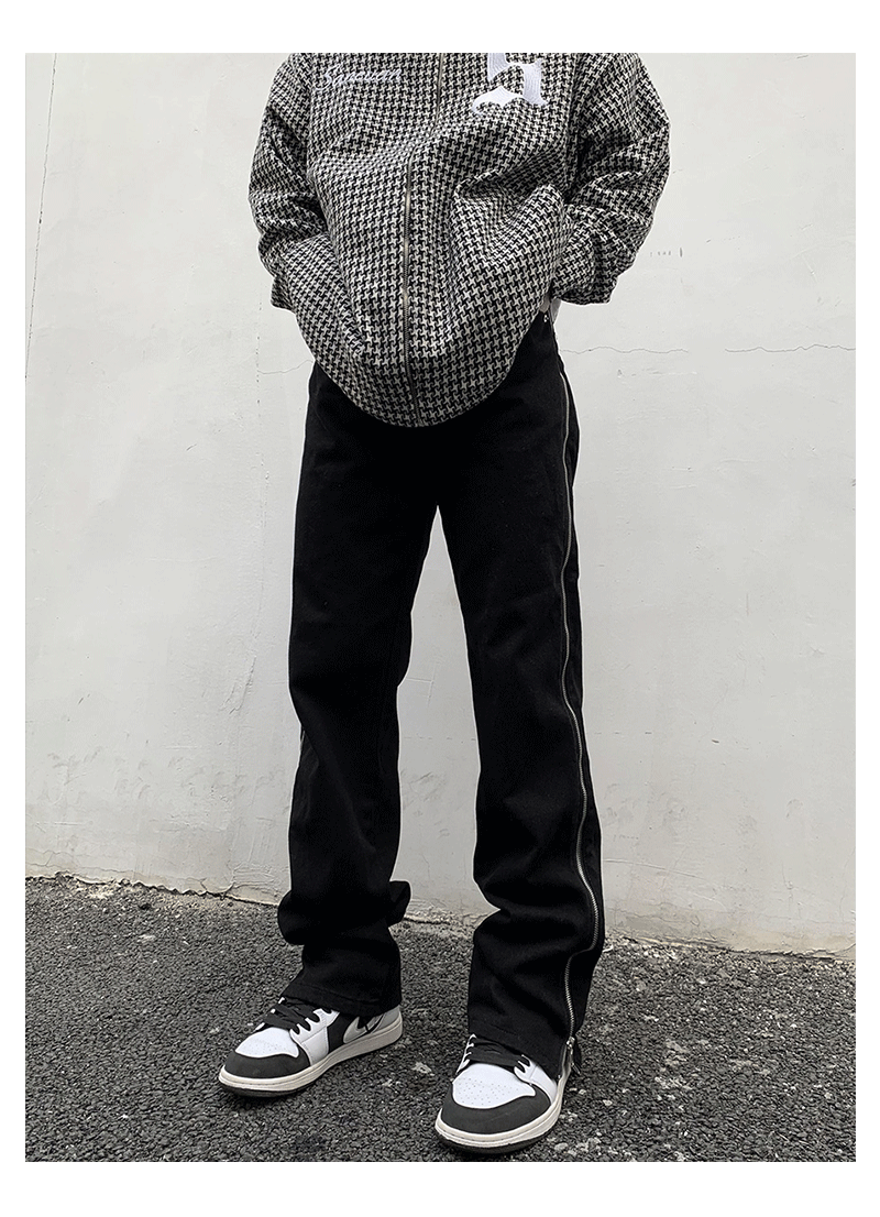 Side Zipper Design Denim Jeans