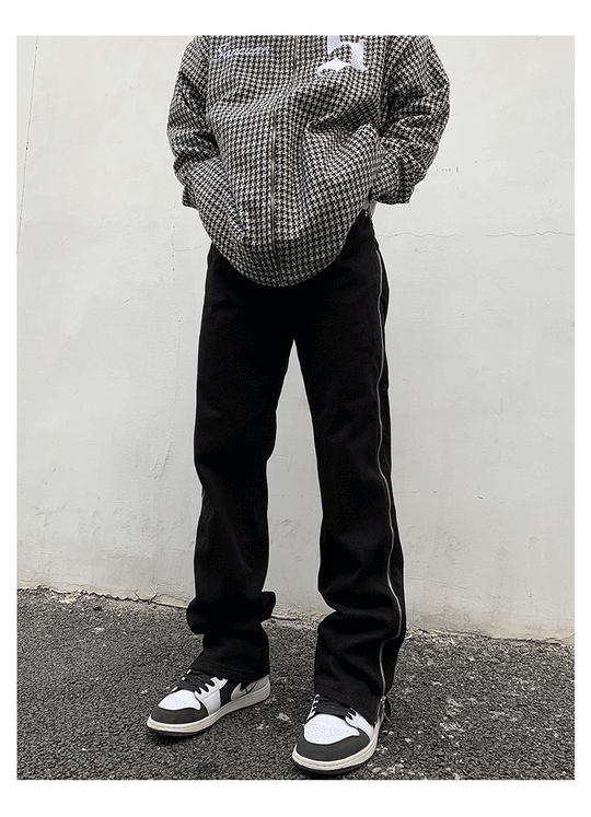 Side Zipper Design Denim Jeans