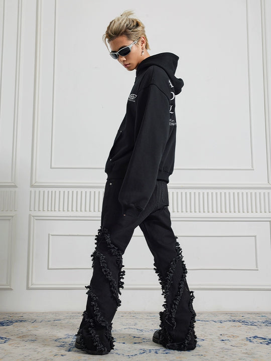 Achock Heavyweight Fringe Micro Flare Denim Jeans | Face 3 Face