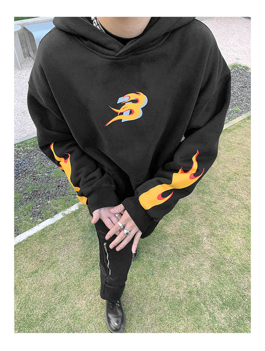 Flame Print Hoodie