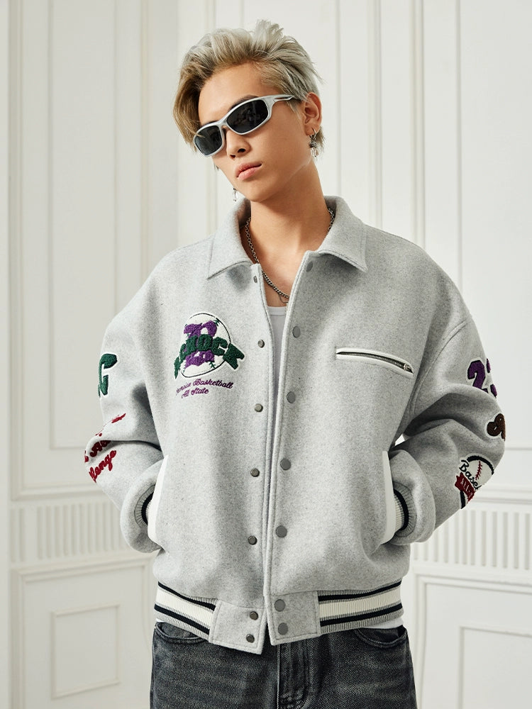 Baseball Jacket | Achock Bird Embroidery Baseball Jacket | Face 3 Face