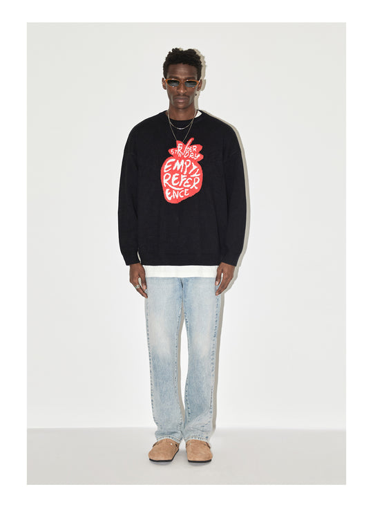 EMPTY REFERENCE I Love Strawberry Jacquard Knit Sweater