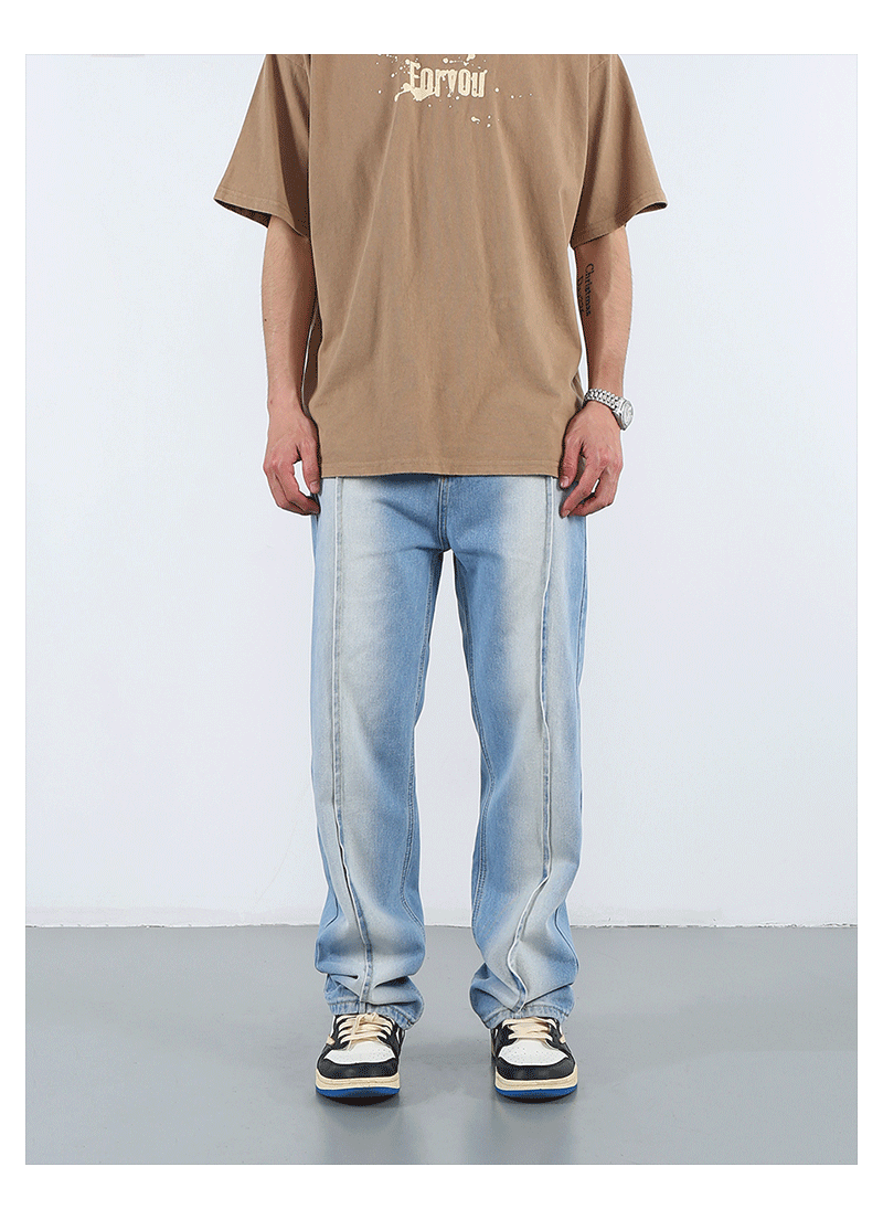 F3F Select Tie Dye Washed Straight Denim Jeans