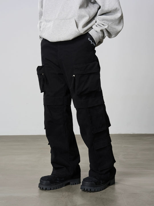 Harsh and Cruel 3D Multi Pocket Straight Trousers