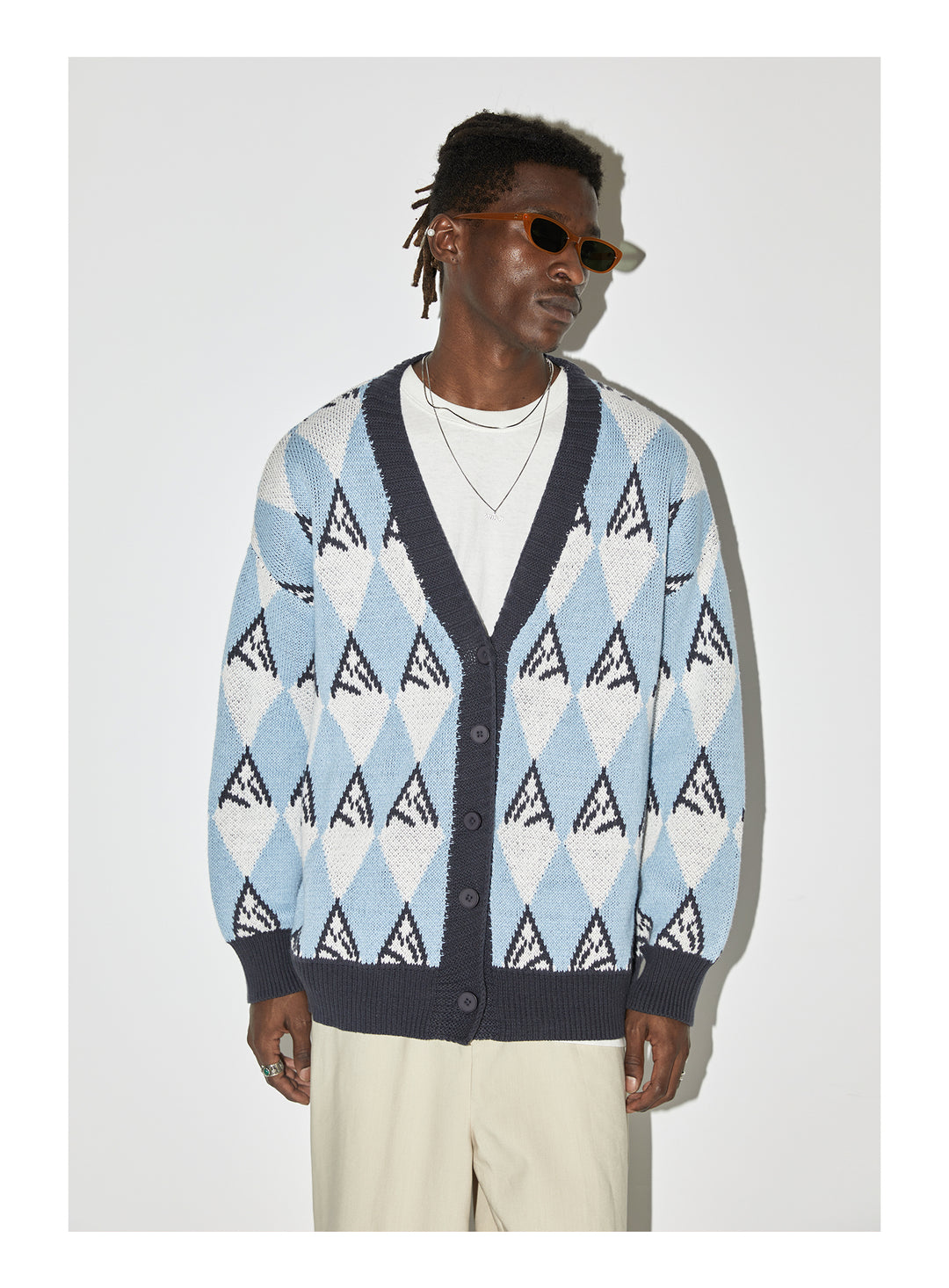 EMPTY REFERENCE Snow Mountain Stitching Cardigan