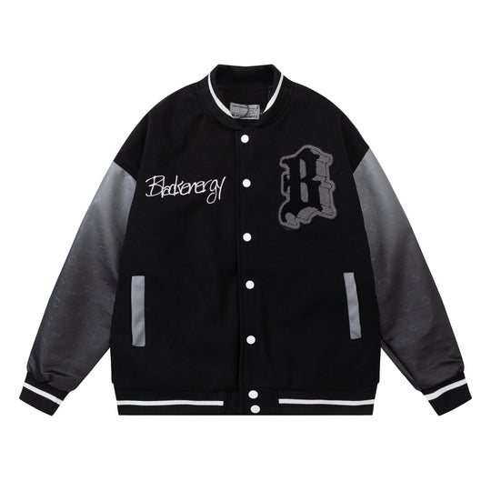 F3F Select Stencil Print Gradient Varsity Jacket