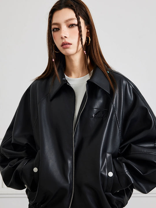 Achock Logo Motorcycle Leather Jacket