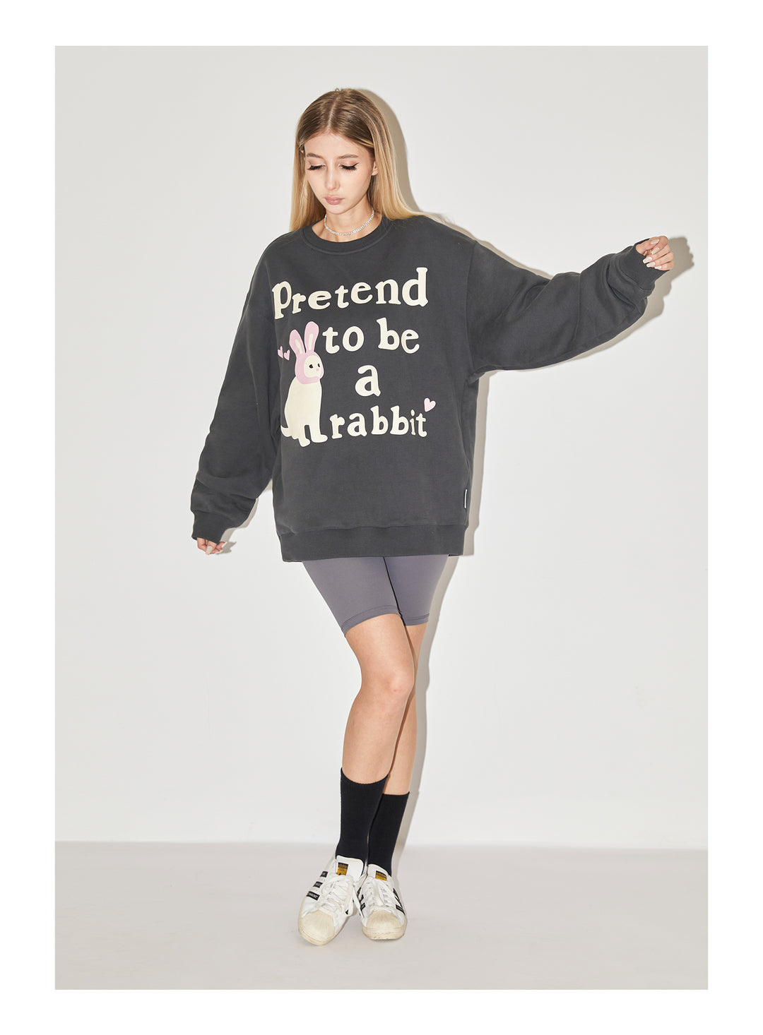 EMPTY REFERENCE Rabbit Kitten Print Sweatshirts