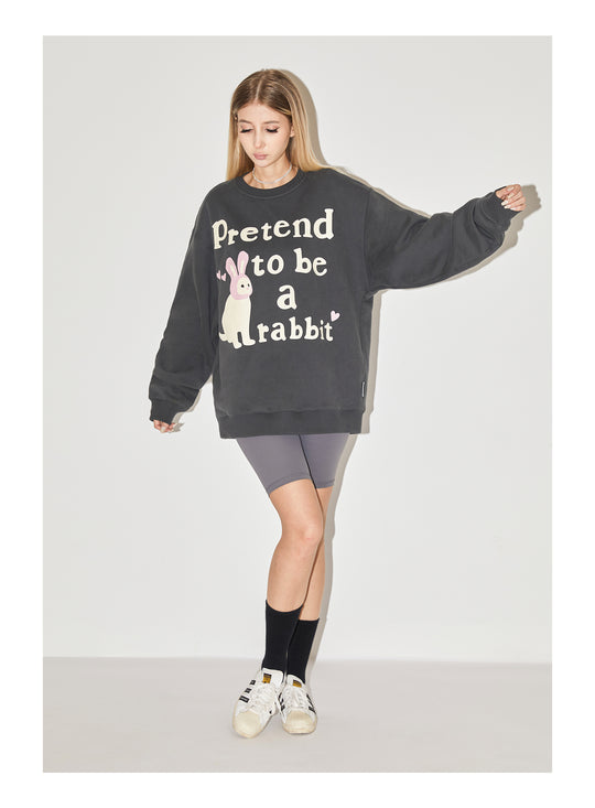 EMPTY REFERENCE Rabbit Kitten Print Sweatshirts
