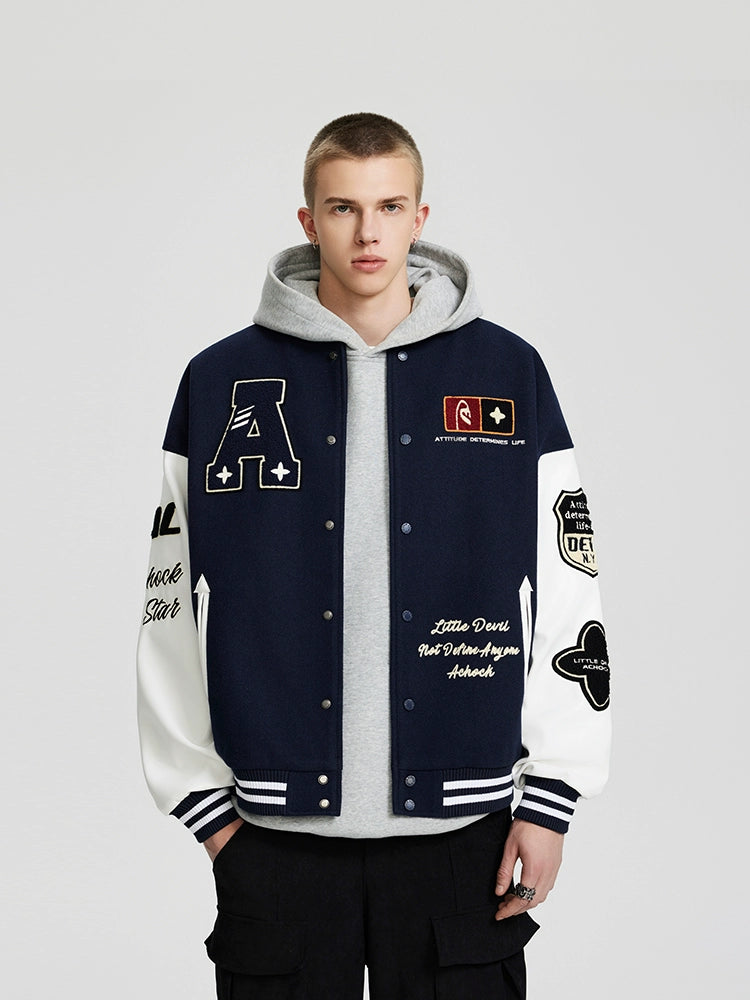 Baseball Jacket | Achock Flocked Baseball Jacket | Face 3 Face