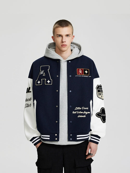 Baseball Jacket | Achock Flocked Baseball Jacket | Face 3 Face