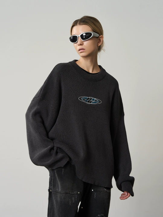 Harsh and Cruel Logo Crewneck Knit Sweater