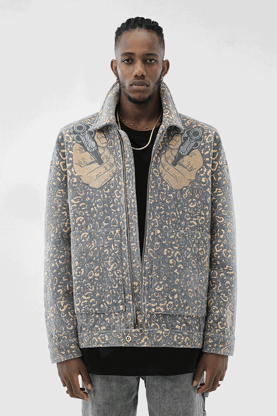 JHYQ Double Gun Embroidery Short Jacket